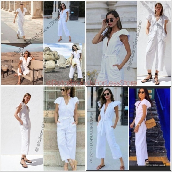 zara white rustic jumpsuit